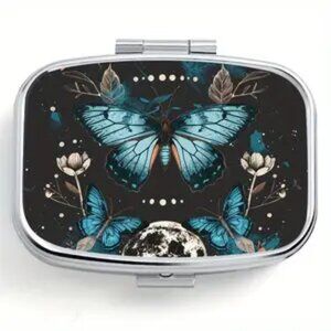 Full Moon Butterflies Pill Box -  NEW